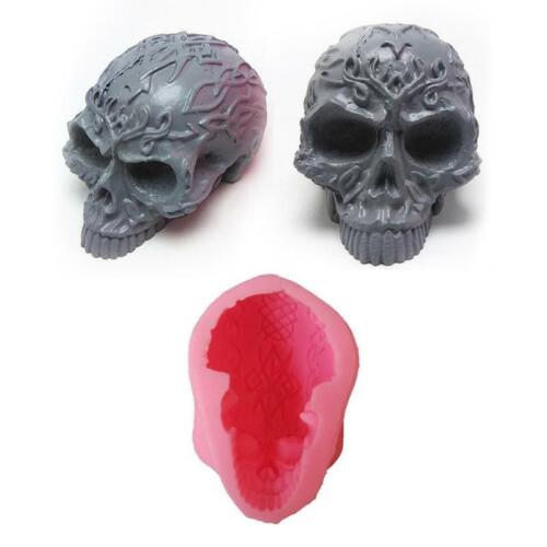 Halloween Skull Mold 3D Resin Epoxy Mould DIY Craft Soap Molds Home Decor - Photo 1 sur 9