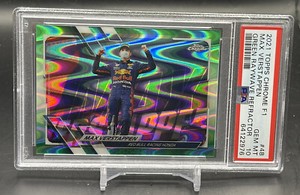 MAX VERSTAPPEN 2021 Topps Chrome F1 GREEN RAYWAVE #88/99 PSA 10 *GEM* POP 3