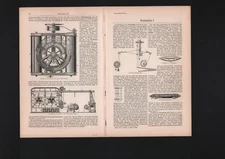 Lithograph 1908, Looms I/II. reed blade sley dobby