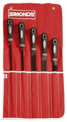 Simonds File 5 Piece American Pattern File Set 8'' Long, Bastard Coarseness, S...