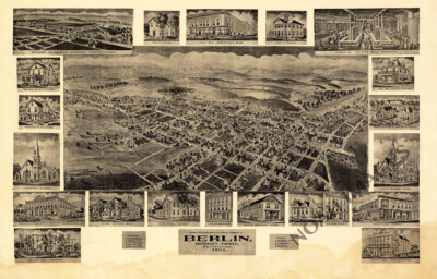 Panoramic Map of Berlin Pennsylvania 16x24