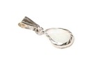 9ct White Gold Opal Pendant no chain Teardrop Necklace Gift Boxed Made in UK