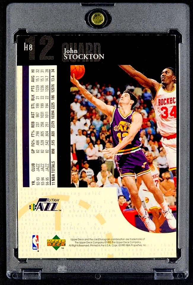 1995 1995-96 UD Upper Deck Hologram #H8 John Stockton HOF Insert Utah Jazz Card - Image 2 of 4