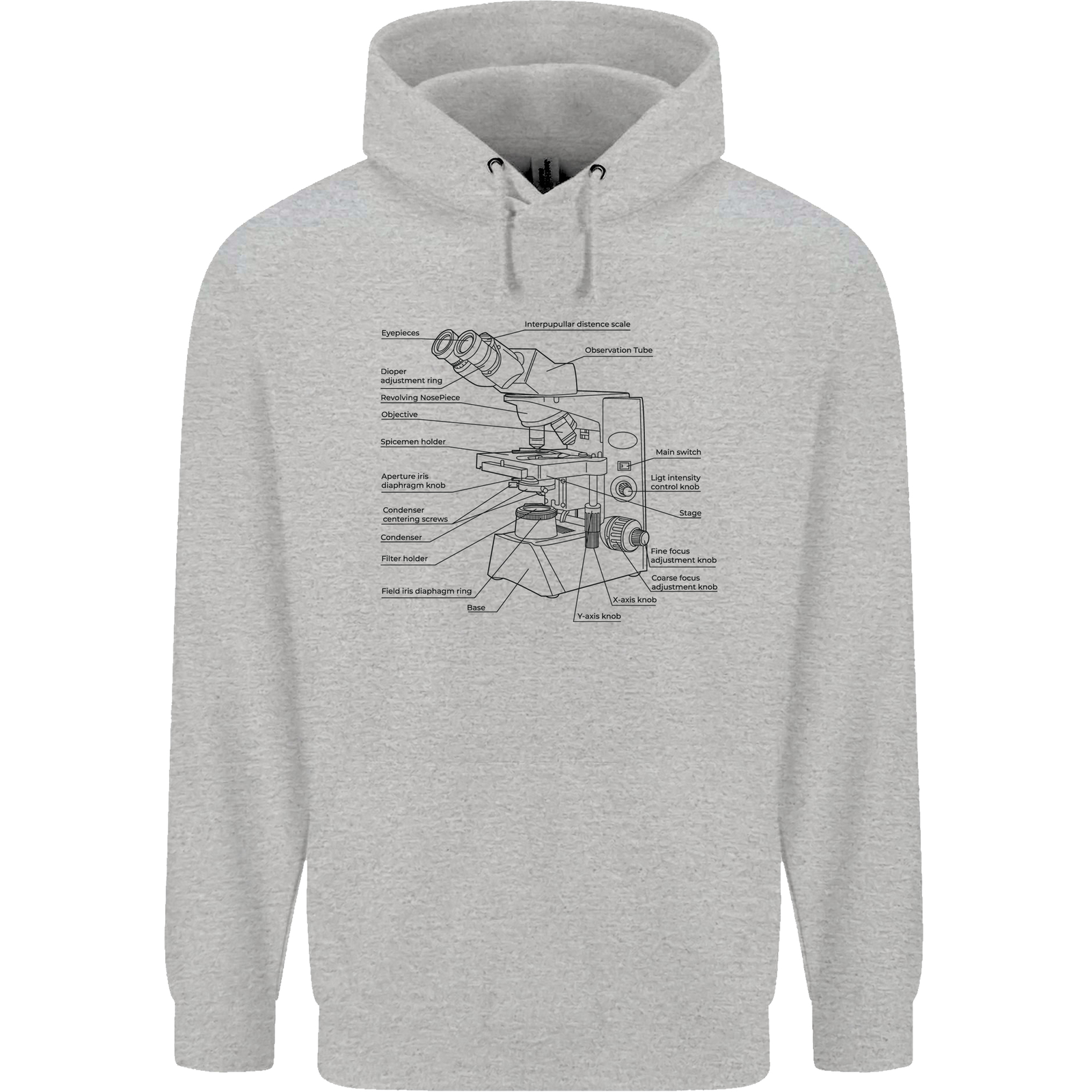 Microscope Biology Science Mens 80% Cotton Hoodie