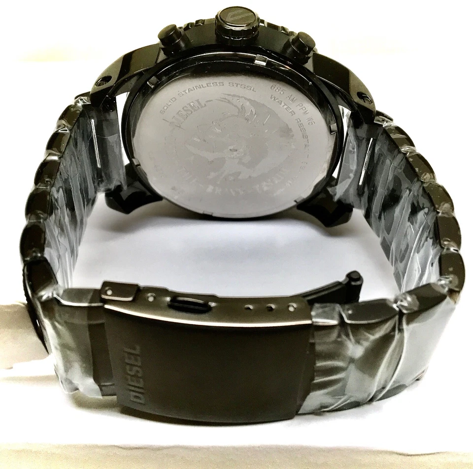 Reloj cronógrafo DIESEL DZ4215 para hombre con doble plumón esfera gris banda de metal, sin caja Foto 4 de 4