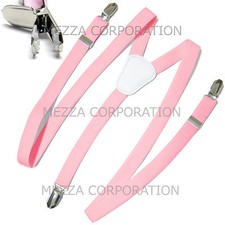 New Kid's Boy's girl's Vesuvio Napoli Suspenders Braces clip on formal prom Pink