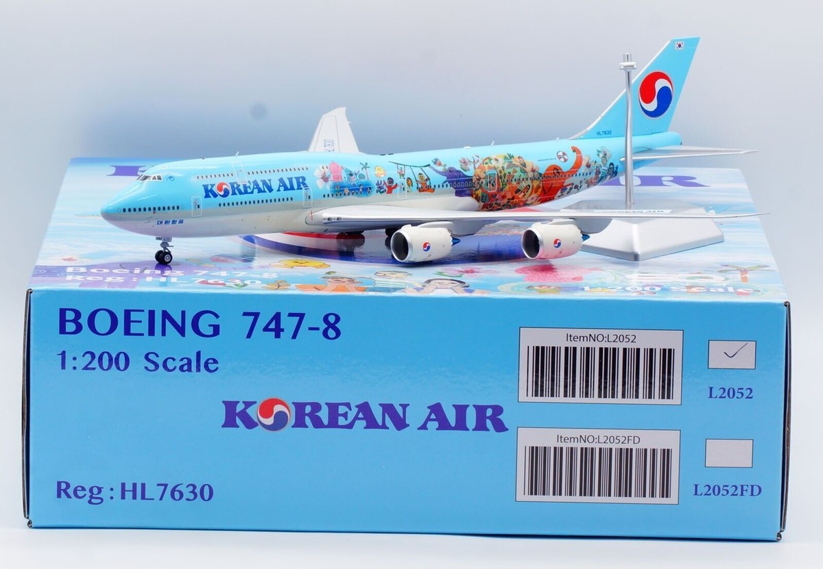 SQ Wings 1:200 大韓航空 B747-8I HL7630 SQ Wings 1/200 Korean Air Boeing B747-8 Diecast Aircraft Jet