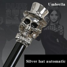 Skull Statue Handle Umbrella Unisex Sunscreen Rainproof For Travel and Students