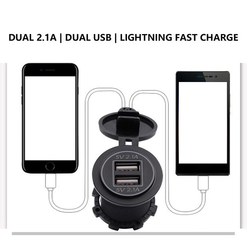 12V Car Cigarette Lighter Socket Dual USB 2.1A Port Charger Power Outlet LED USA - Picture 19 of 22