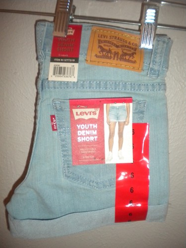 Levi's Youth Girls Size 6 Adjustable Waist Stretch Girlfriend Jean Shorts NWT - Picture 4 of 4
