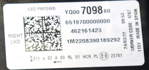 Opel Crossland P7 1.2 Turbo Facelift YQ00709880 LED Scheinwerfer Leuchte Rechts - Bild 15 von 16