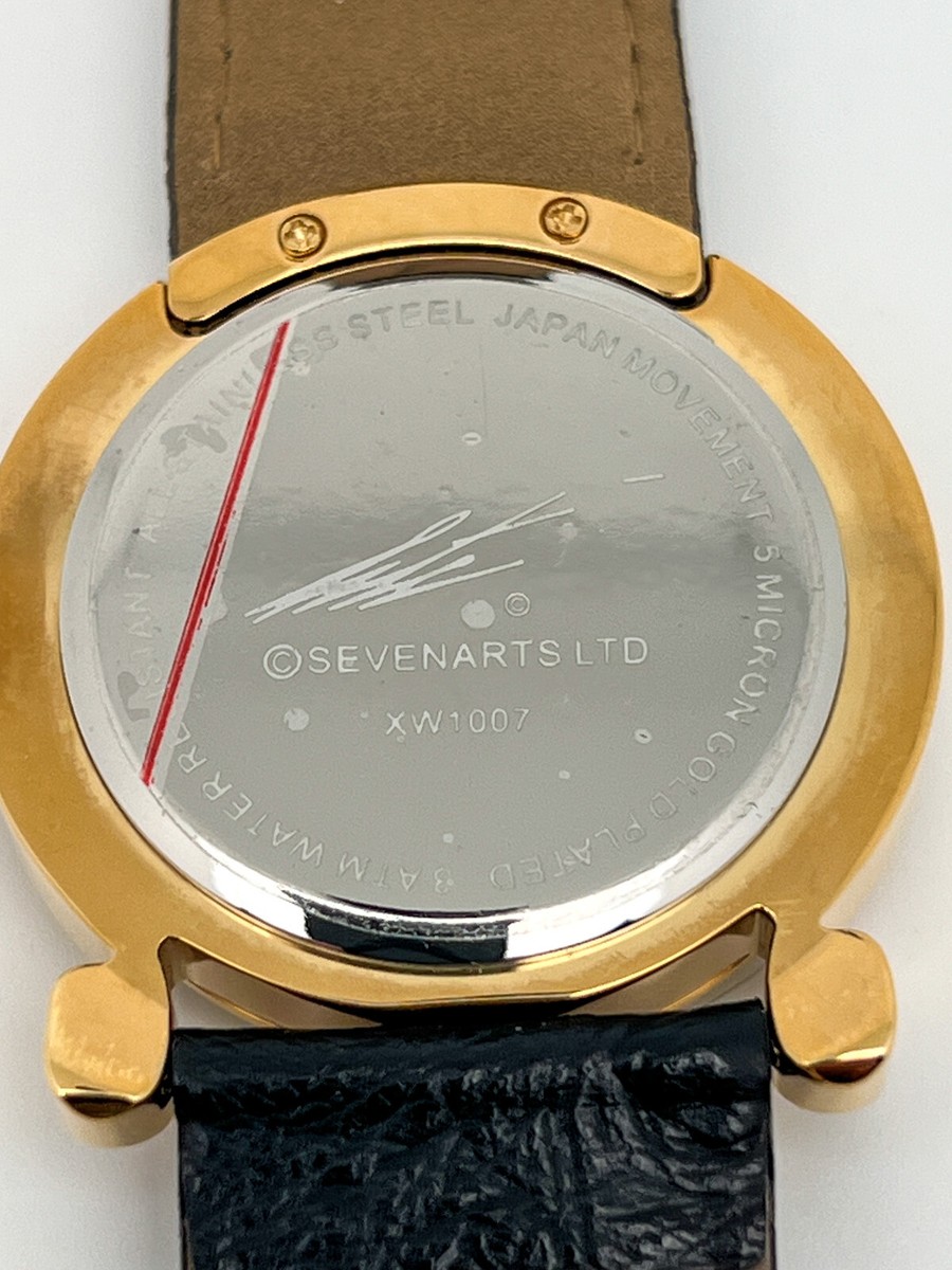 Erte\' Art Deco Sevenarts Collectible Watch Leather band and case VERY RARE Sevenarts LTD *RARE* Stylish Mens Compass Style Erte Watch w  main image 3