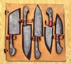 Handmade Chef Set 5PCS with Knife Sharpener Damascus Steel Kitchen Knives BBQ