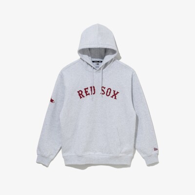 New Era 2025 MLB Boston Red Sox Team Lettering Hoodie, Heather Grey / Overfit