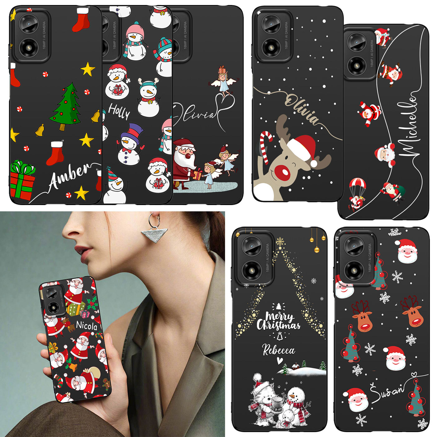 Personalised Name Christmas Gel Case Cover For Motorola G Power/Stylus/Play 2024