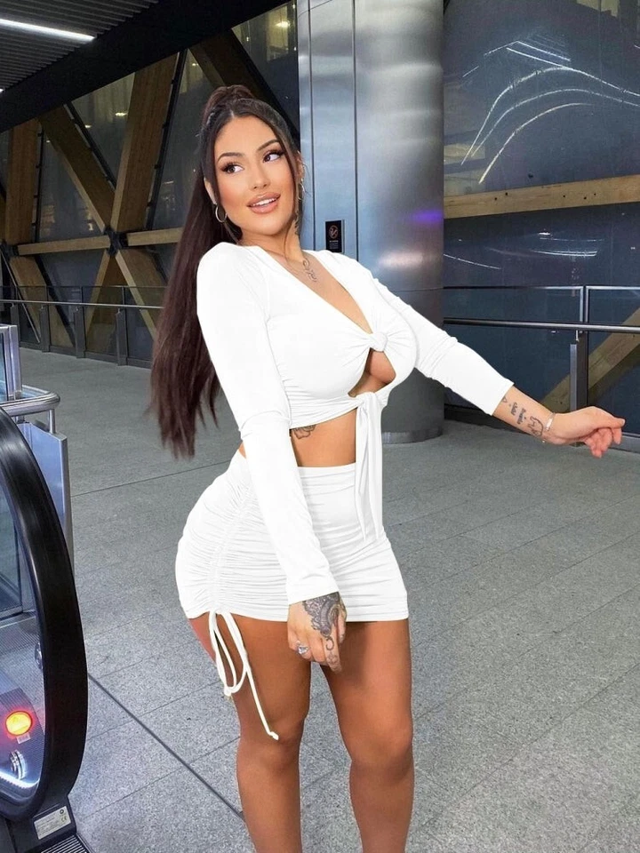 Baile Mangos Mujer Sexy 2 Piezas Conjunto Mangas Largas. Foto 4 de 4