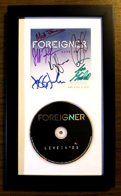 FOREIGNER - AUTOGRAPHED ''LIVE IN '05'' SIGNED INSERT AND CD FRAMED  JONES, BONHAM