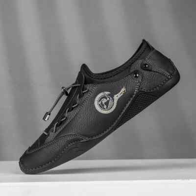 Summer Men's Loafers Breathable Slip on Casual Leather Shoes Soft Driving Shoes
