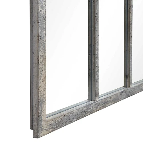 Amiel Ivory Arched Windowpane Wall Mirror Floor Leaner 82in ~ Uttermost 09542 - Picture 11 of 11