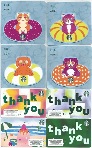 GERMANY  Starbucks cards  NEW * Set of  8 - different * 2025 / EXCELLENT