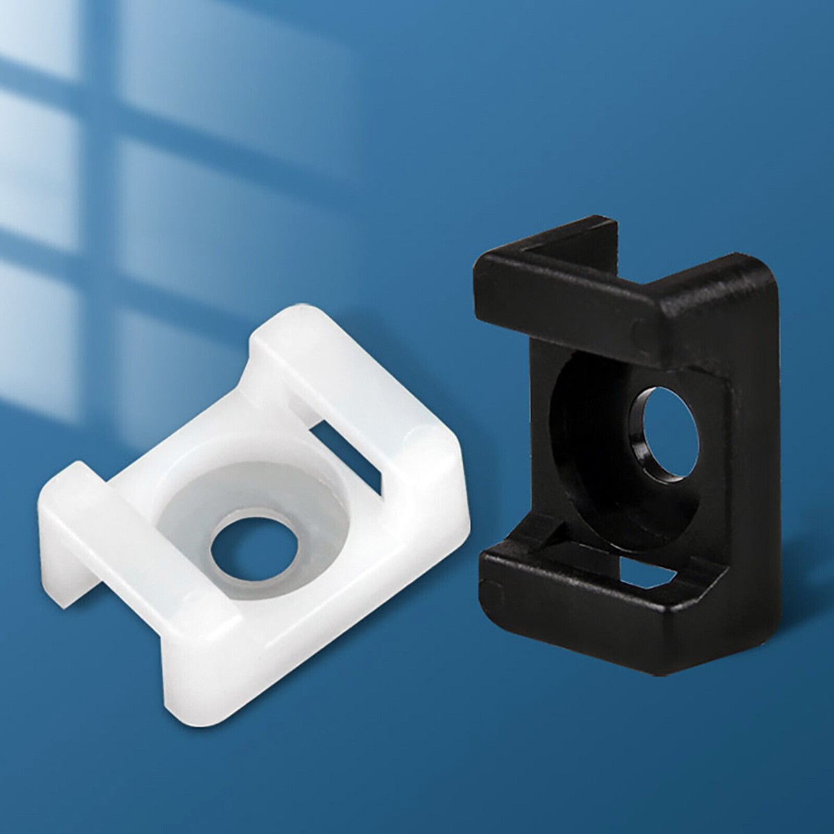 Support De Fixation Pour Câbles (cable Tie Mount) - Noir Ou Blanc - Nylon - Neuf