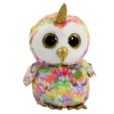 TY Beanie Boos - ENCHANTED the UniOwl (Glitter Eyes) (Medium 9 inch) - MWMTs Boo