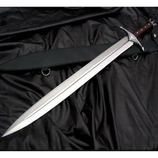 30"OVERALL RARE HAND MADE D2 FULL TANG DAGGER SWORD WITH WOOD HANDLE