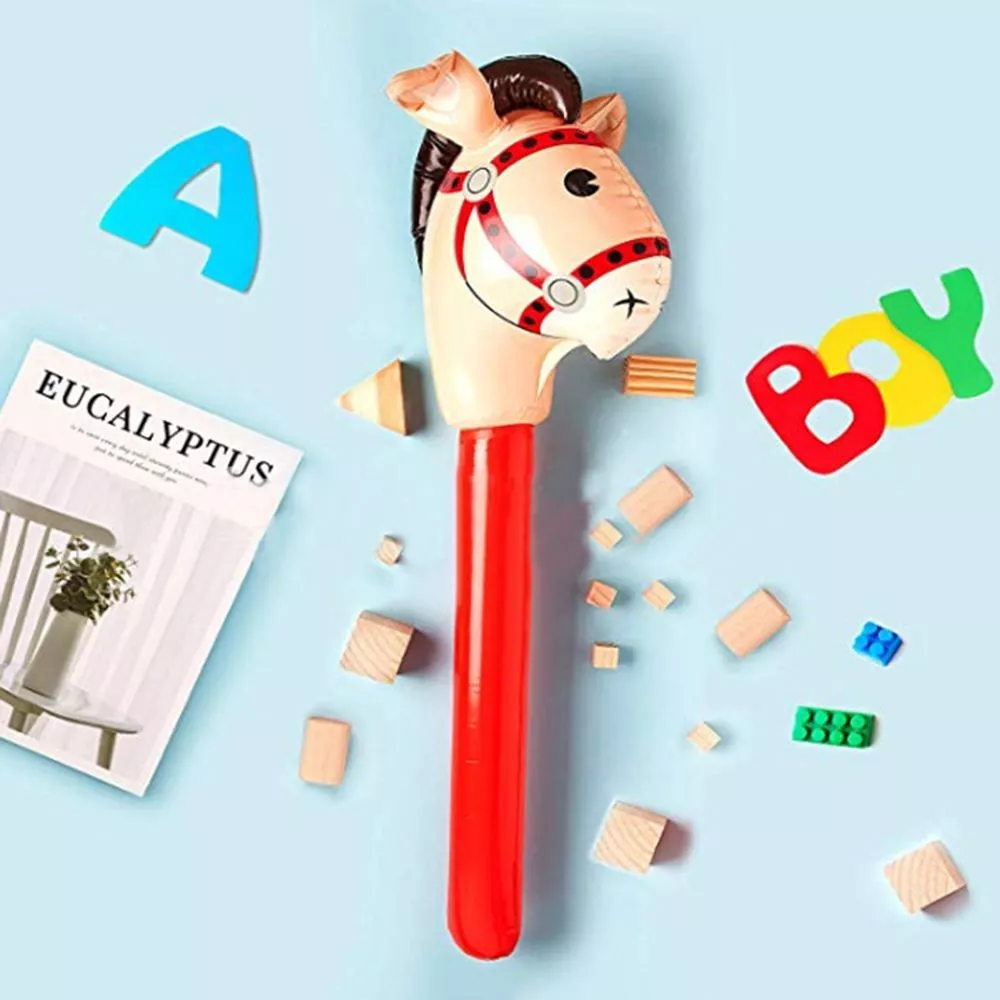 Game Gifts Horse Head Stick Kids Horse Riding Ride on Animal Inflatable Toys
