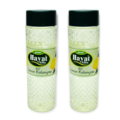 80% Alkohol 2x 400ml Hayat Alfa  Kölnisch Wasser Eau de Cologne Limon Kolonyat