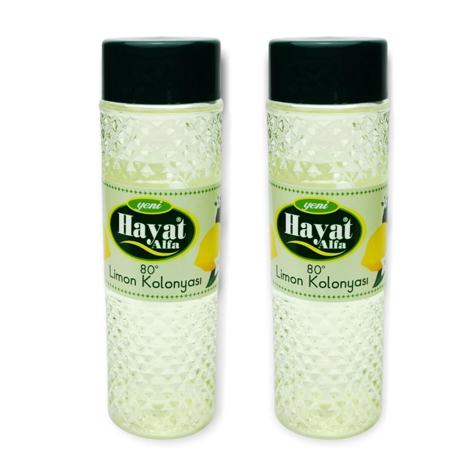 80% Alkohol 2x 400ml Hayat Alfa Kölnisch Wasser Eau de Cologne Limon Kolonyat