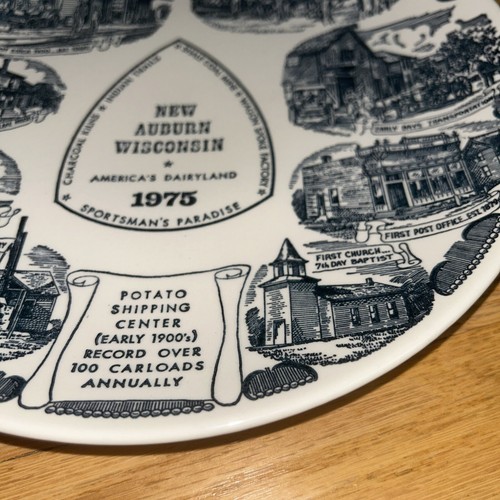 1975 NEW AUBURN Wisconsin / BLUE DIAMOND RESORT AREA - COMMEMORATIVE PLATE - Picture 5 of 10