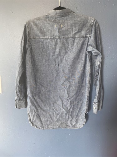 Madewell Denim Freizeithemd Damen XS Langarm Medium Wash Indigo Blau - Bild 12 von 15