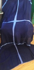 XL Handmade Tie Dyed Blue Silk Scarf Wrap 42  X 104  