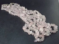 Three Natural Rose Quartz Crystal Free Form Bead Necklace from Brazil - 18" Each