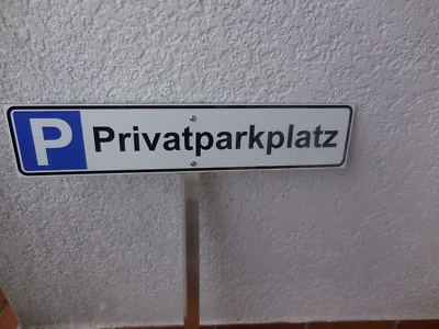 SINO Privat-Parkplatz mit Kfz.Zeichen, Wunschtext z.B. Kfz 520 x 110 mm mit Erdspieß