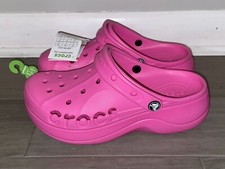 Crocs Women  s Size 8 Baya Platform Clogs Hot Pink Barbie 208186-6QQ NEW
