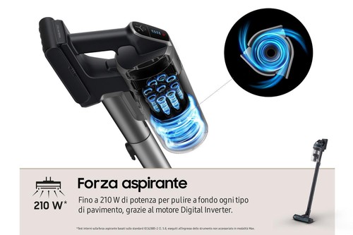 Samsung Scopa Elettrica senza Filo senza Sacco 210 Watt VS20C8524TBWA Jet 85 - Foto 5 di 9