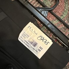 Jos A Bank Men's Black Tuxedo Pants 30 R Wool,Stripe On The Side Retails 150