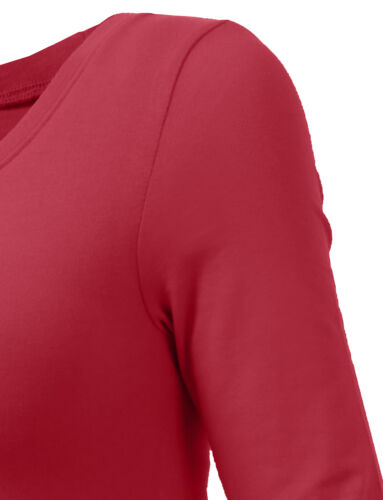 T-shirt casual NE PEOPLE da donna leggera base maniche lunghe girocollo collo casual NEWT78 - Foto 158 di 213