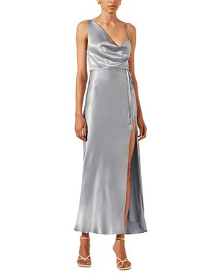 Shona Joy La Lune Draped Side Split Midi Dress Women's  10