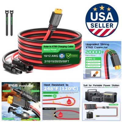 High-Performance 10FT XT60 Connector Cable - Durable Solar Power Solution
