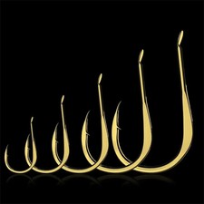 20Pcs/Pack Fishing Hooks High Carbon Steel Golden Single Fishhooks Jig Barbed Ho