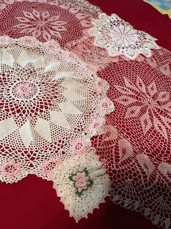 Mixed Lot of 6 Vintage Hand Crocheted Doilies