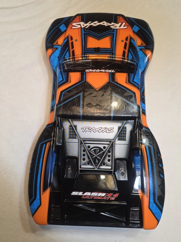 Traxxas Slash Ultimate 2WD/VXL/4X4. 1/10 Painted Body orange Blue Black. - Image 2 of 4