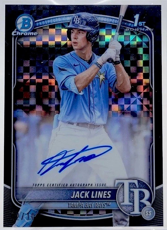 2025 BOWMAN CHROME 1ST JACK LINES AUTOGRAPH BLACK X-FRACTOR AUTO /10 Tampa Bay