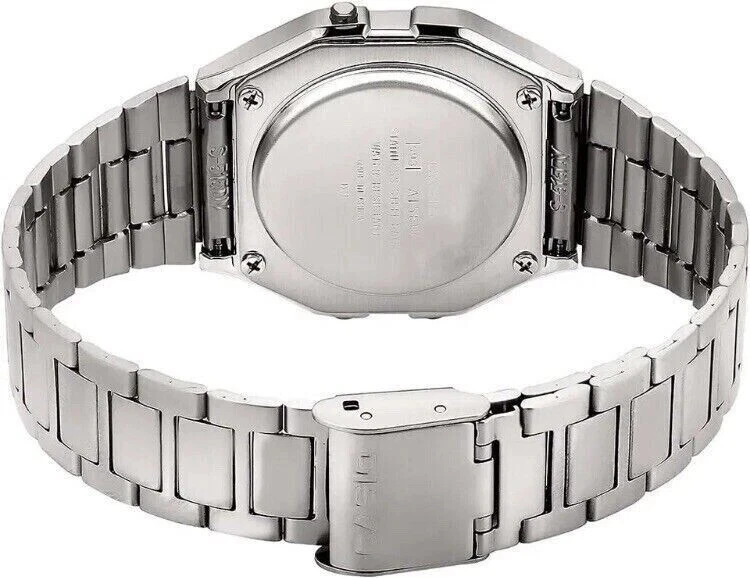 NEW CASIO Retro Classic Unisex Digital Steel Bracelet Watch A158WA-1YES Silver - Image 3 of 4