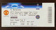 Messi Ronaldo 2nd Matchup Ticket 2007/2008 Man U Barcelona UCL Semi Final CR7 NM