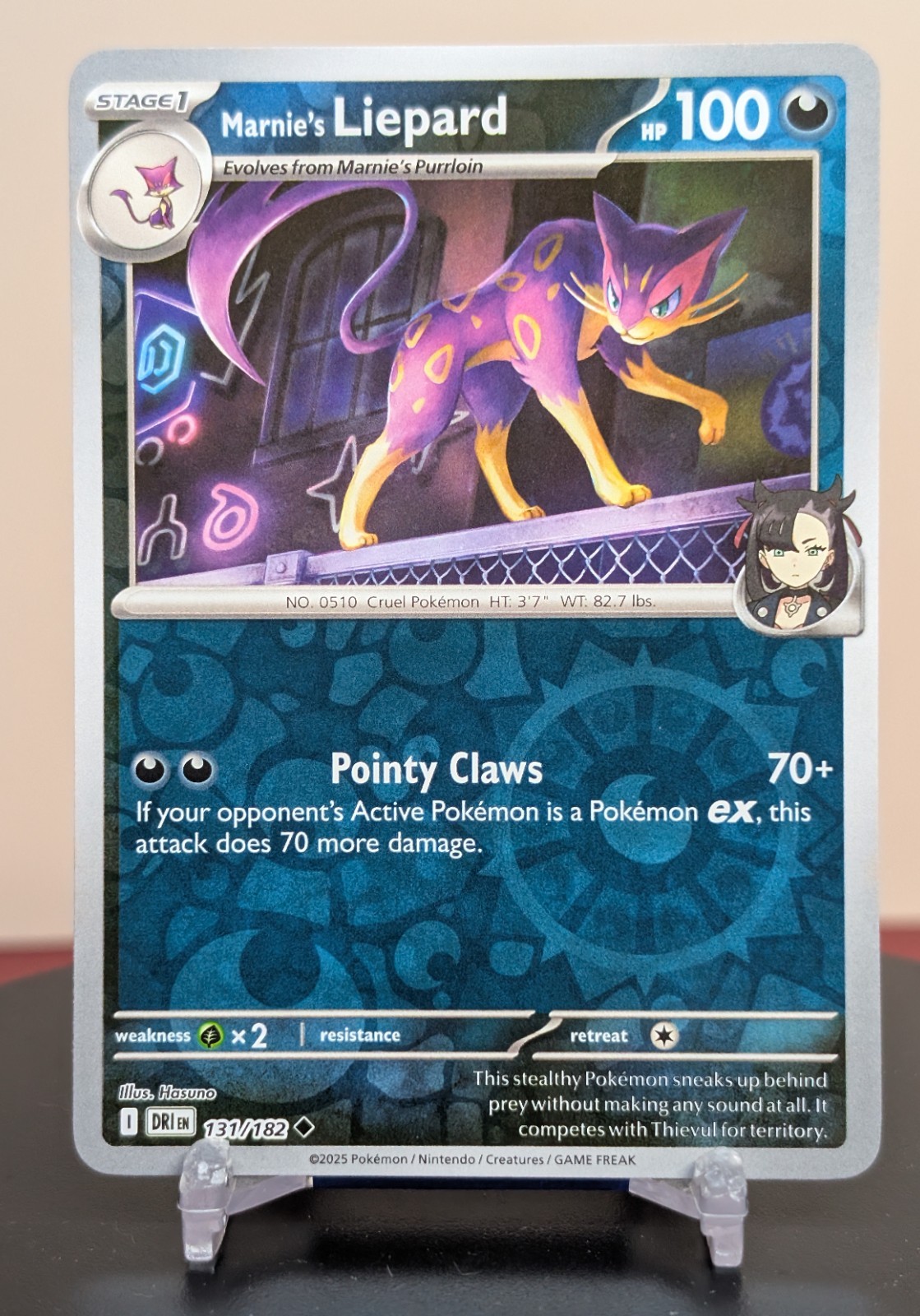Pokemon Marnie's Liepard #131/182 English DRI Destined Rivals Reverse Holo