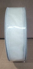 Ivory shiny ribbon wire edge roll 1.5 inches 50 yards NEW bows wreaths crafts