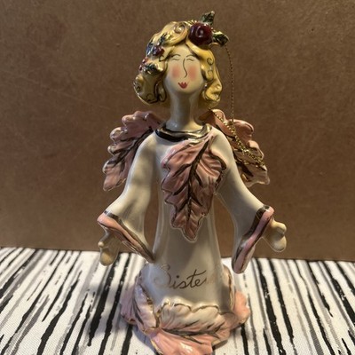 Blue Sky 2003 Claywork Heather Gold ''Sister'' Angel Bell 5.75'' Beautiful